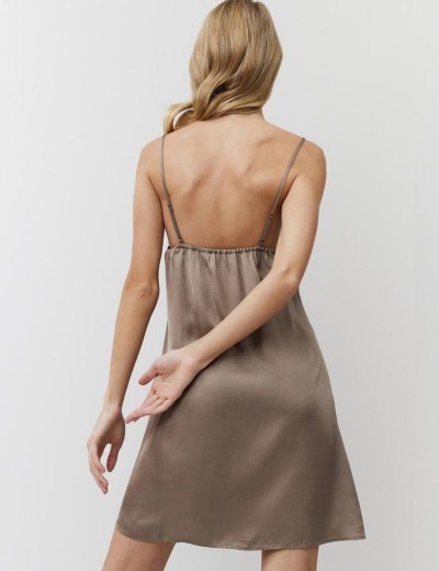 Сорочка на тонких бретелях Aruelle MILA, Цвет: капучино, Размеры: M, изображение 2