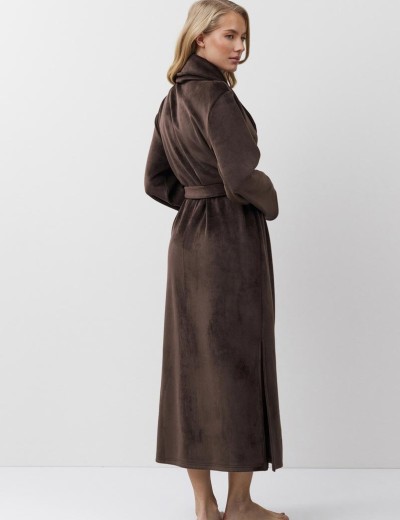 Длинный халат под пояс Aruelle MILENE, Цвет: шоколадный, Размеры: S, изображение 3