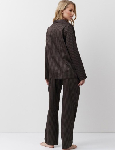 Хлопковая пижама с брюками Aruelle NOEMIE, Цвет: шоколадный, Размеры: S, изображение 3
