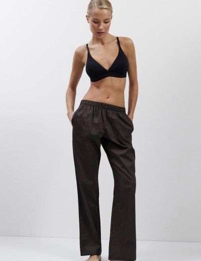 Хлопковая пижама с брюками Aruelle NOEMIE, Цвет: шоколадный, Размеры: S, изображение 4