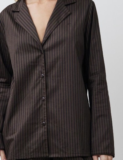 Хлопковая пижама с шортами Aruelle NOEMIE, Цвет: шоколадный, Размеры: S, изображение 4