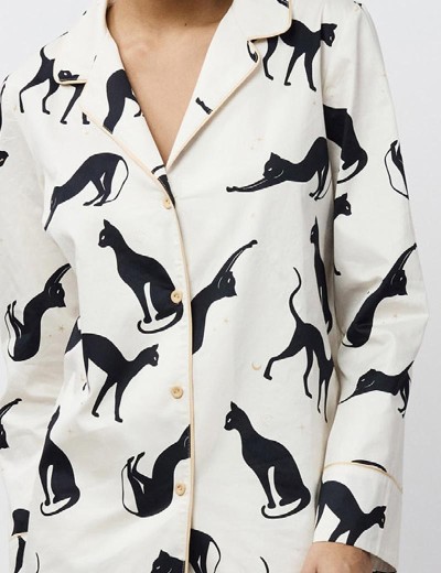 Женская пижама с шортами Aruelle NYRA, Цвет: кремовый/чёрный, Размеры: S, изображение 4