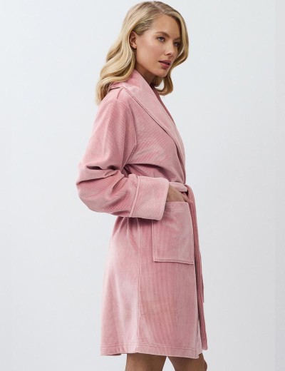 Короткий халат под пояс Aruelle VEA, Цвет: розовый, Размеры: M, изображение 3