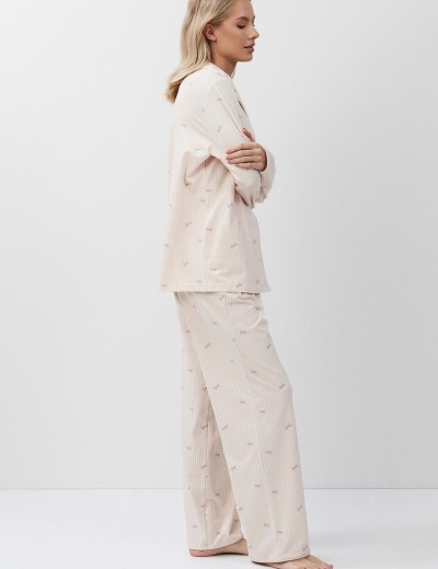 Пижама с брюками из хлопка и модала Aruelle YVETTE, Цвет: персиковый, Размеры: 2XL, изображение 4
