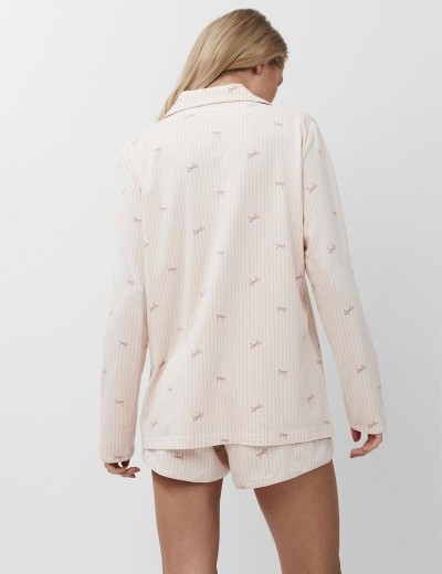 Пижама с шортами из хлопка и модала Aruelle YVETTE, Цвет: персиковый, Размеры: S, изображение 2