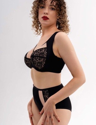 Трусы слипы Honey H48-25-AK чёрный/крем-брюле, Цвет: черный/крем-брюле, Размеры: 7XL, изображение 3