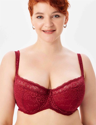 Кружевной бюстгальтер на поролоне Lina A 6086 румба, Цвет: румба, Размеры: 75E, изображение 5