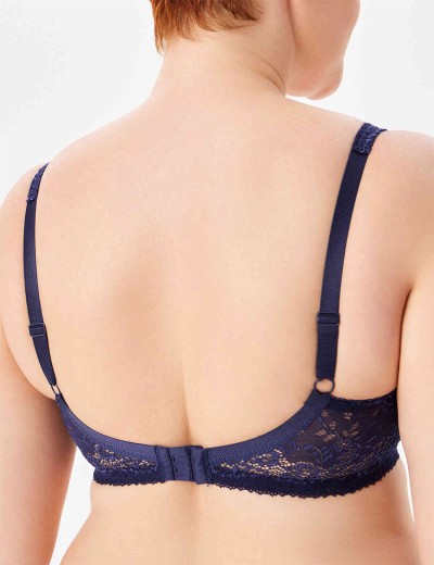 Кружевной бюстгальтер на поролоне Lina A 6086 темно-синий, Цвет: темно-синий, Размеры: 70E, изображение 2