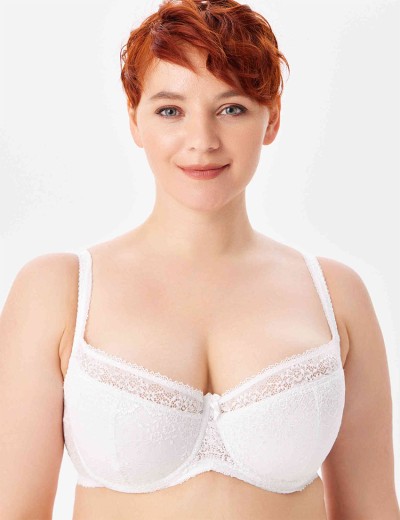 Кружевной бюстгальтер на поролоне Lina A 6086 белый, Цвет: белый, Размеры: 80D, изображение 5
