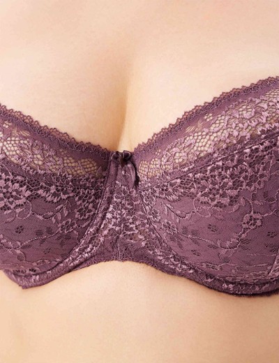 Кружевной бюстгальтер на поролоне Lina A 6086 крокус, Цвет: крокус, Размеры: 75F, изображение 4