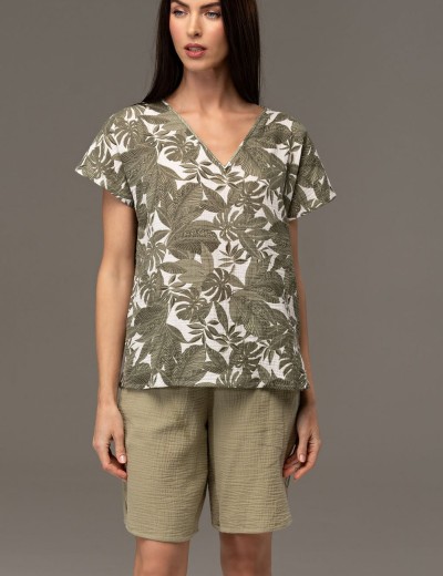 Пижама из хлопкового муслина Mia-Amore AVANTA 5372, Цвет: оливковый, Размеры: 5XL, изображение 3