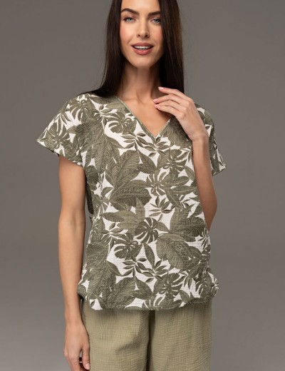 Пижама из хлопкового муслина Mia-Amore AVANTA 5372, Цвет: оливковый, Размеры: 5XL, изображение 4