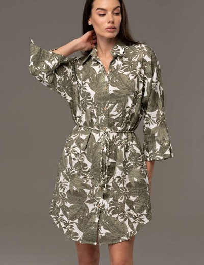 Платье-рубашка из муслина Mia-Amore AVANTA 5377, Цвет: оливковый, Размеры: 4XL, изображение 3