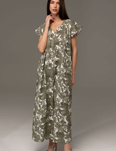 Халат из хлопкового муслина Mia-Amore AVANTA 5378, Цвет: оливковый, Размеры: 2XL, изображение 3