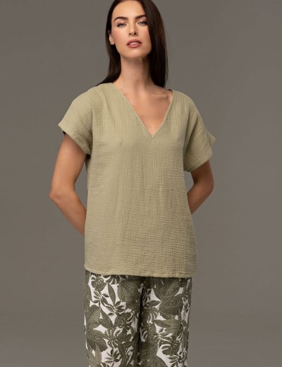 Комплект из хлопкового муслина Mia-Amore AVANTA 5379, Цвет: оливковый, Размеры: S, изображение 3