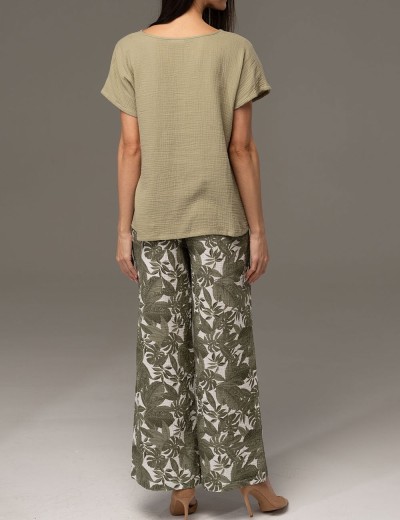 Комплект из хлопкового муслина Mia-Amore AVANTA 5379, Цвет: оливковый, Размеры: S, изображение 2