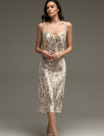 Длинная шёлковая сорочка Mia-Amore EILIN 4578, Цвет: брют, Размеры: 3XL, изображение 3