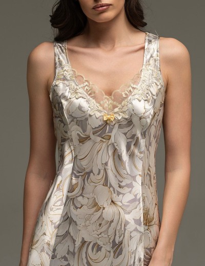 Шёлковая сорочка с рельефами Mia-Amore EILIN 4584, Цвет: брют, Размеры: S, изображение 3