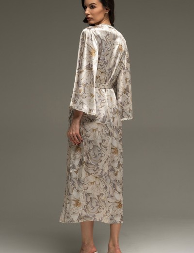 Шёлковый запашной халат Mia-Amore EILIN 4589, Цвет: брют, Размеры: 2XL/3XL, изображение 2