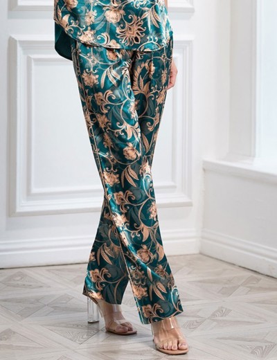 Комплект из шелка топ и брюки Mia-Amore EMERALD 3744, Цвет: изумрудный, Размеры: S, изображение 4