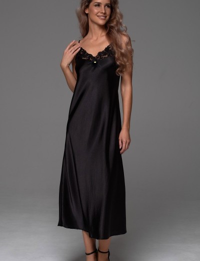 Шёлковая длинная сорочка Mia-Amore MERLOT 4744 черный, Цвет: черный, Размеры: 2XL, изображение 4