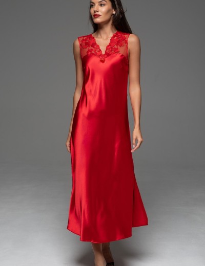 Длинная шёлковая сорочка Mia-Amore MERLOT 4747 красный, Цвет: красный, Размеры: S, изображение 3