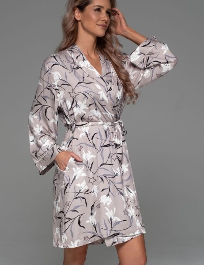 Запашной короткий халат Mia-Amore MAILA 5563, Цвет: серый, Размеры: 2XL/3XL, изображение 3