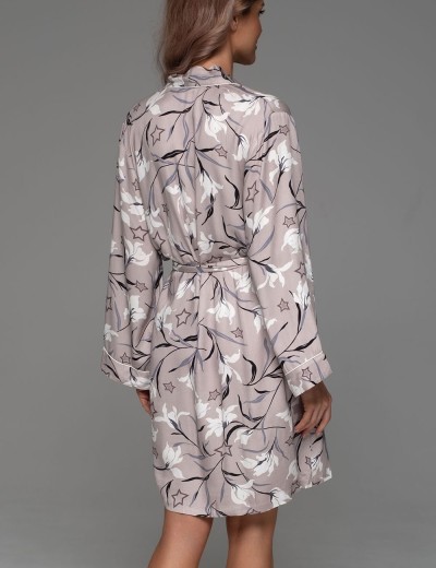 Запашной короткий халат Mia-Amore MAILA 5563, Цвет: серый, Размеры: 2XL/3XL, изображение 2