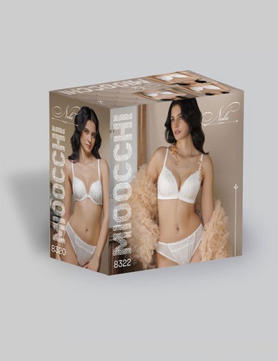 Бюстгальтер пуш-ап гель Mioocchi NOLA 8320 perla, Цвет: perla (жемчуг), Размеры: 70A, изображение 4