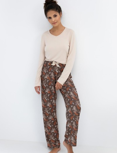 Пижама из вискозы Sensis SHELBY, Цвет: бежевый, Размеры: S, изображение 2