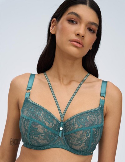 Бюстгальтер кружевной мягкий Alles CHIARA GOLD M зеленый, Цвет: зеленый, Размеры: 70F, изображение 4
