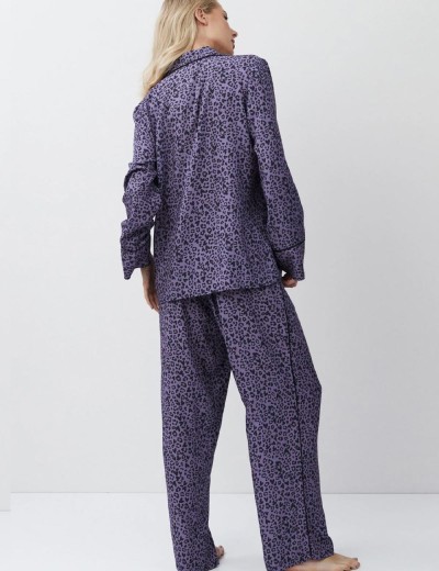 Женская пижама из вискозы Aruelle ALIX, Цвет: сиреневый/черный, Размеры: L, изображение 3