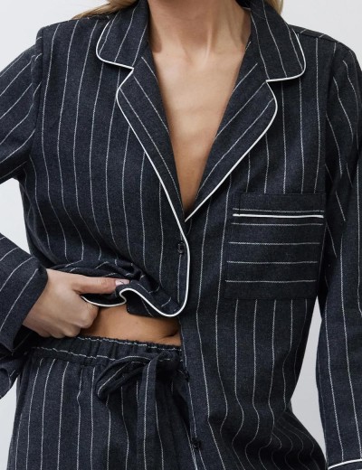 Пижама женская с шортами Aruelle CASEY, Цвет: графит, Размеры: L, изображение 3