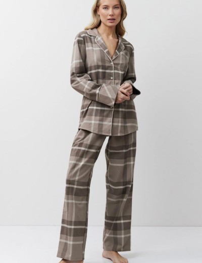 Фланелевая пижама с брюками Aruelle ELODY, Цвет: мокко, Размеры: L, изображение 2