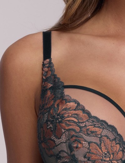 Полумягкий бюстгальтер Ava LUXURY 2174 PU azure, Цвет: морской, Размеры: 90E, изображение 4