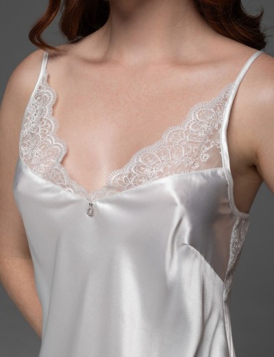 Шёлковая сорочка с завязкой Mia-Amore ADELAIDA 4701 белый, Цвет: белый, Размеры: XL, изображение 4