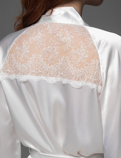 Халат из шёлка и кружева Mia-Amore ADELAIDA 4703 белый, Цвет: белый, Размеры: L/XL, изображение 4