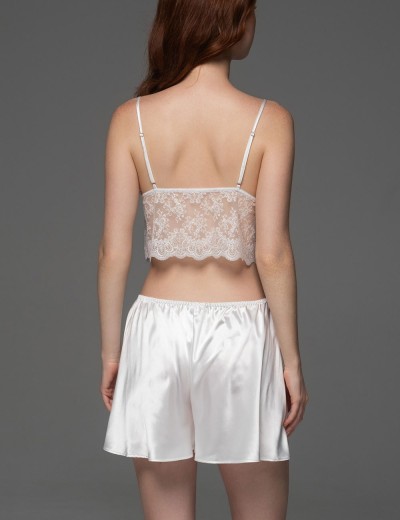 Халат с топом и шортиками из шёлка Mia-Amore ADELAIDA 4705 белый, Цвет: белый, Размеры: L, изображение 3