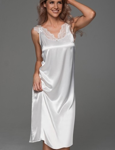 Шёлковая ночная сорочка Mia-Amore ADELAIDA 4707 белый, Цвет: белый, Размеры: M, изображение 3