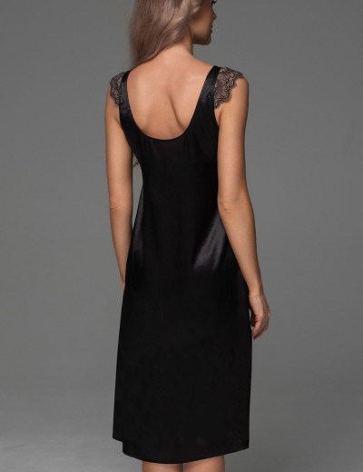 Шёлковая ночная сорочка Mia-Amore ADELAIDA 4707 черный, Цвет: черный, Размеры: 2XL, изображение 2