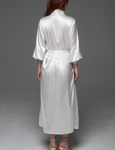 Халат с кружевными манжетами Mia-Amore ADELAIDA 4708 белый, Цвет: белый, Размеры: 2XL/3XL, изображение 4