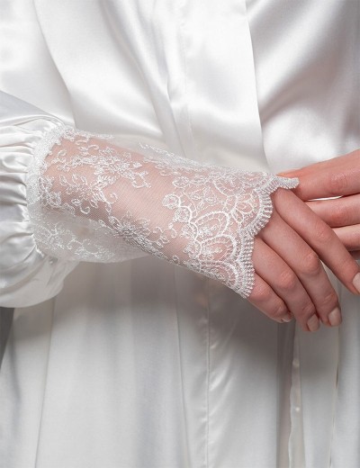 Халат с кружевными манжетами Mia-Amore ADELAIDA 4708 белый, Цвет: белый, Размеры: 2XL/3XL, изображение 3