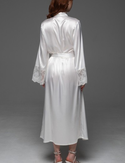 Длинный запашной халат Mia-Amore ADELAIDA 4709 белый, Цвет: белый, Размеры: S/M, изображение 2