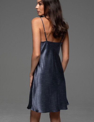 Короткая шёлковая сорочка Mia-Amore MARYGOLD 4690, Цвет: темно-синий, Размеры: 2XL, изображение 2