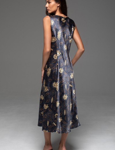 Длинная сорочка из шёлка Mia-Amore MARYGOLD 4698, Цвет: темно-синий, Размеры: L, изображение 2