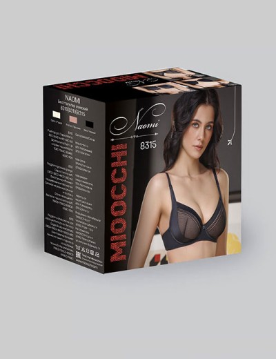 Бюстгальтер на поролоне Mioocchi NAOMI 8315 nero, Цвет: nero (черный), Размеры: 70B, изображение 6