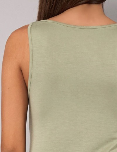 Майка из модала широкие бретели Sielei TODAY 6004 verde militare, Цвет: verde militare (зелё, Размеры: L, изображение 5