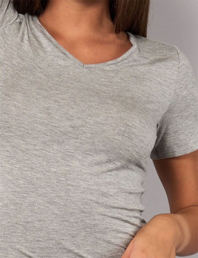 Женская футболка из модала Sielei TODAY 6008 grigio melange, Цвет: grigio melange (серы, Размеры: L, изображение 3