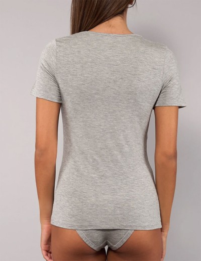 Женская футболка из модала Sielei TODAY 6008 grigio melange, Цвет: grigio melange (серы, Размеры: L, изображение 5