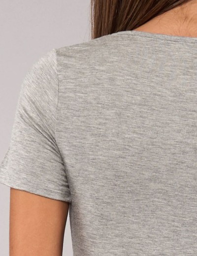 Женская футболка из модала Sielei TODAY 6008 grigio melange, Цвет: grigio melange (серы, Размеры: L, изображение 4